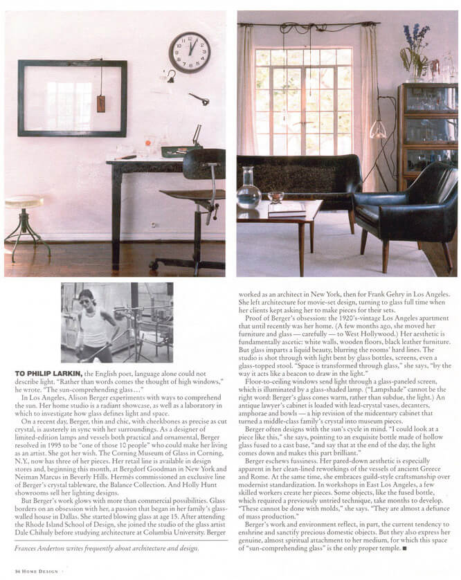 New York Times, Home Design Magazine, Fall 2001