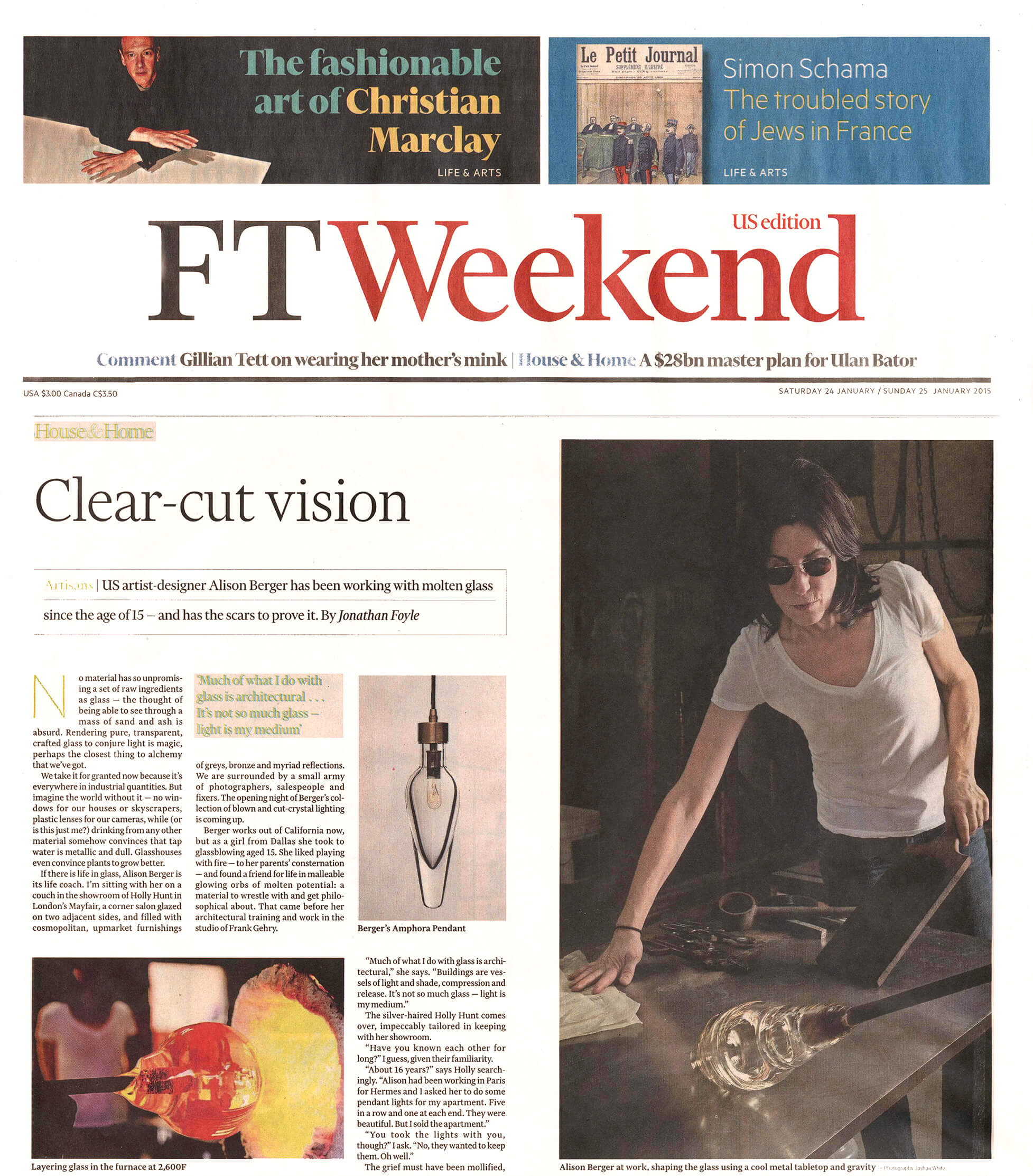 Financial Times Weekend, January 2015