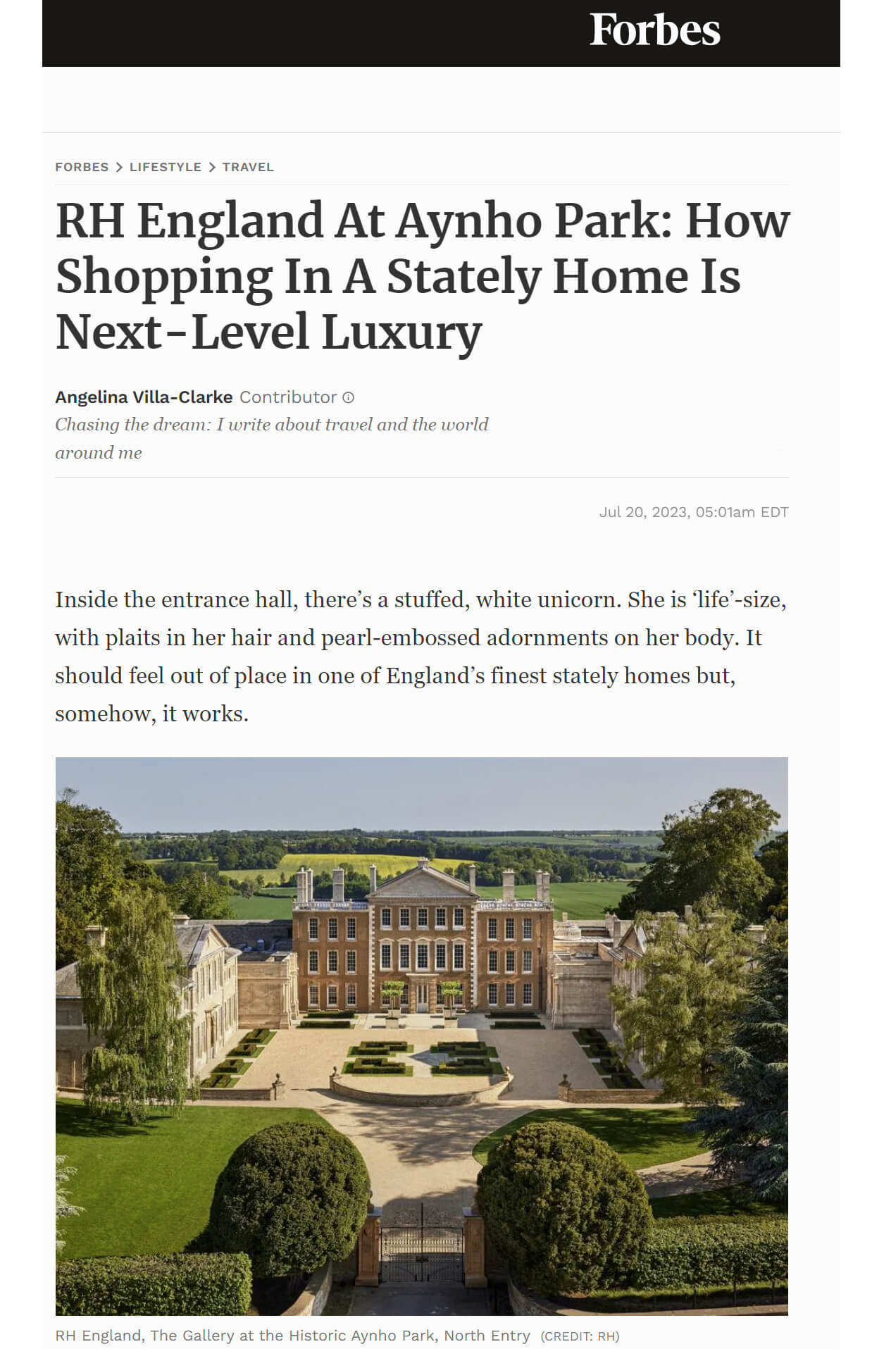 Forbes Online, July 2023